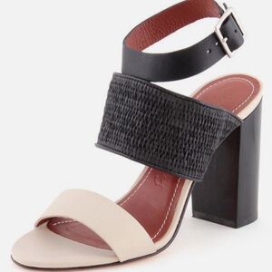 Elizabeth and James E-Clair High Heel Black Cream Sandal colorblock women's 7.5